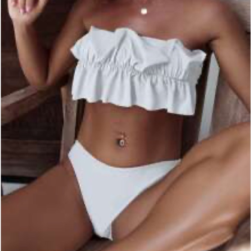 Shein white bikini strapless